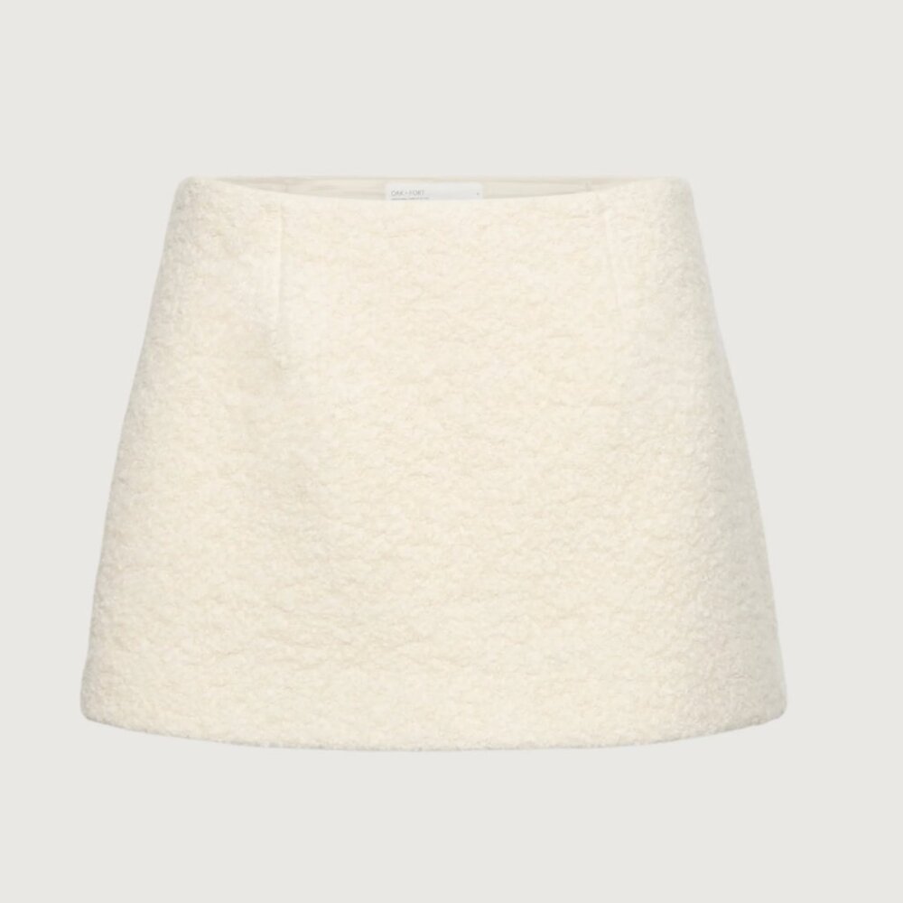oak and fort cream bouclé mini skirt sz 0